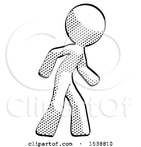 Halftone Design Mascot Man Suspense Action Pose Facing Right by Leo Blanchette