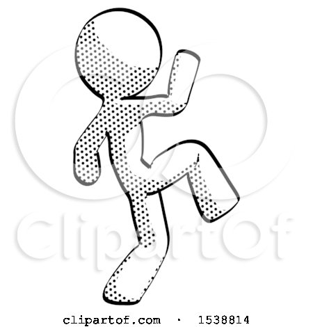 Halftone Design Mascot Man Kick Pose Start by Leo Blanchette