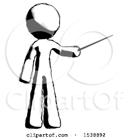 Ink Design Mascot Man Teacher or Conductor with Stick or Baton Directing by Leo Blanchette