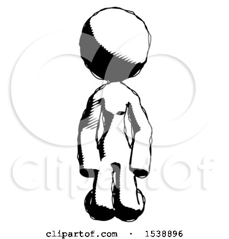 Ink Design Mascot Woman Kneeling Front Pose by Leo Blanchette