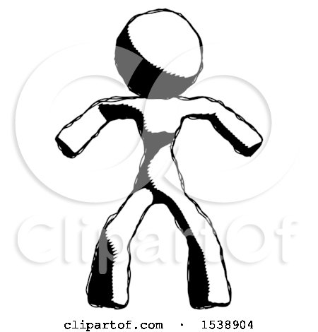 Ink Design Mascot Woman Sumo Wrestling Power Pose by Leo Blanchette