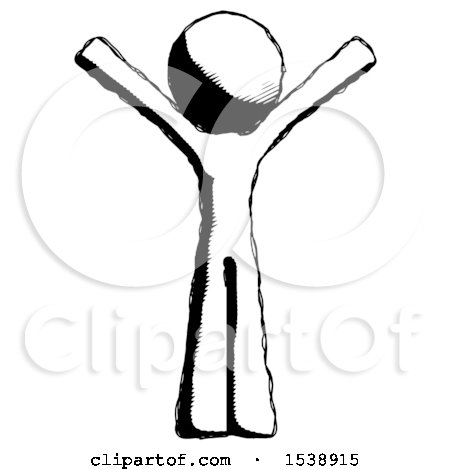 Ink Design Mascot Man with Arms out Joyfully by Leo Blanchette