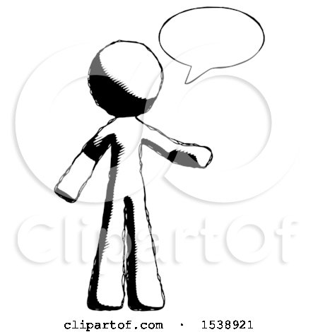 Ink Design Mascot Man with Word Bubble Talking Chat Icon by Leo Blanchette