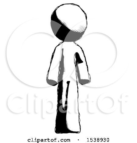 Ink Design Mascot Man Walking Front View by Leo Blanchette