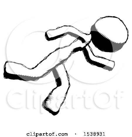 Ink Design Mascot Woman Running While Falling down by Leo Blanchette