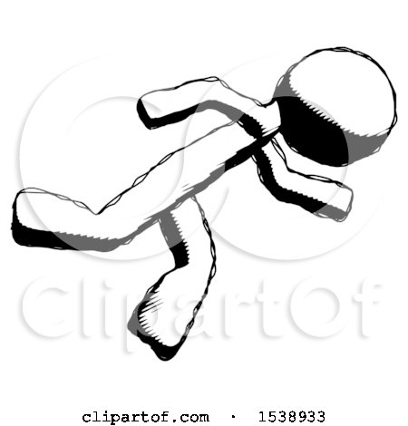 Ink Design Mascot Man Running While Falling down by Leo Blanchette