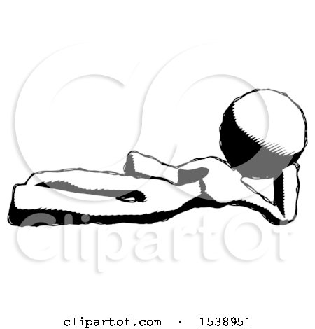 Ink Design Mascot Woman Reclined on Side by Leo Blanchette