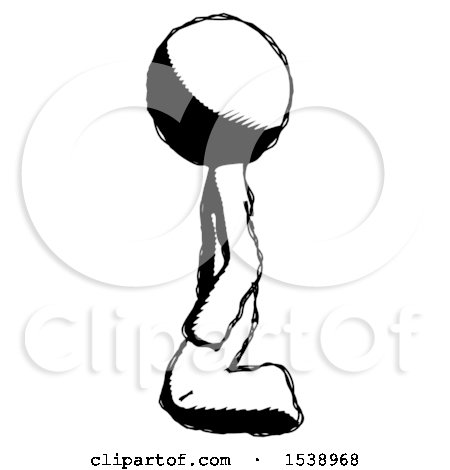 Ink Design Mascot Man Kneeling Left by Leo Blanchette