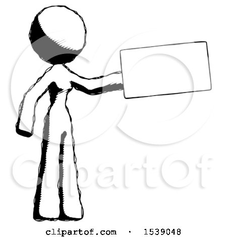 Ink Design Mascot Woman Holding Large Envelope by Leo Blanchette