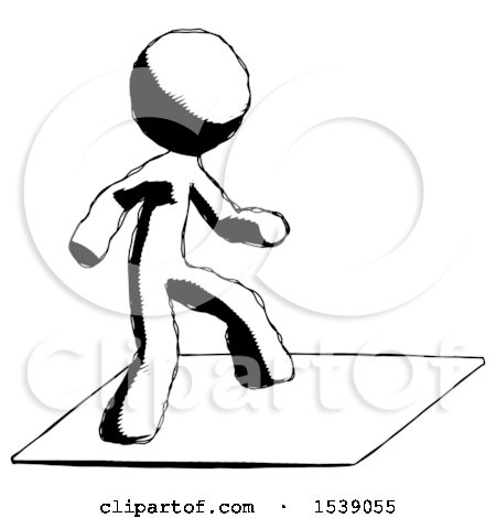 Ink Design Mascot Man on Postage Envelope Surfing by Leo Blanchette