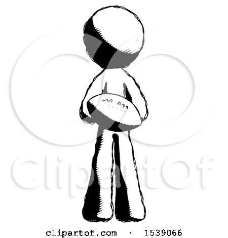 Ink Design Mascot Man Giving Football to You by Leo Blanchette