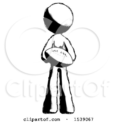 Ink Design Mascot Woman Giving Football to You by Leo Blanchette