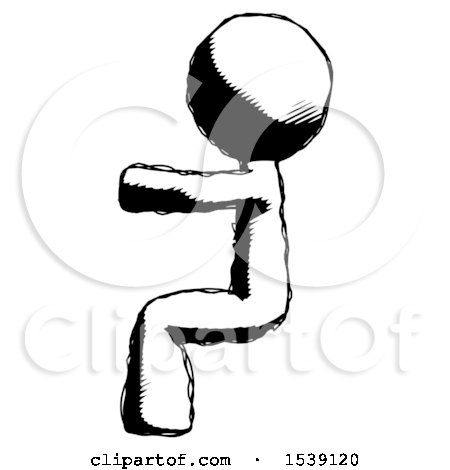 Ink Design Mascot Man Sitting or Driving Position by Leo Blanchette