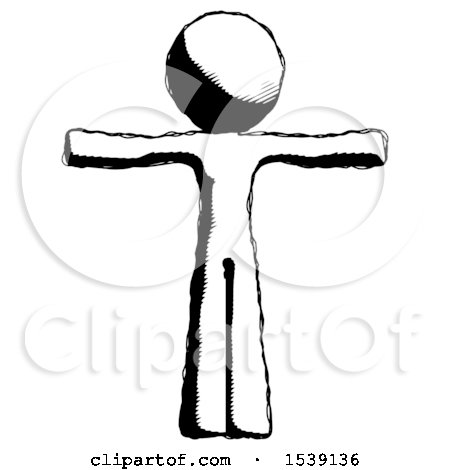 Ink Design Mascot Man T-Pose Arms up Standing by Leo Blanchette