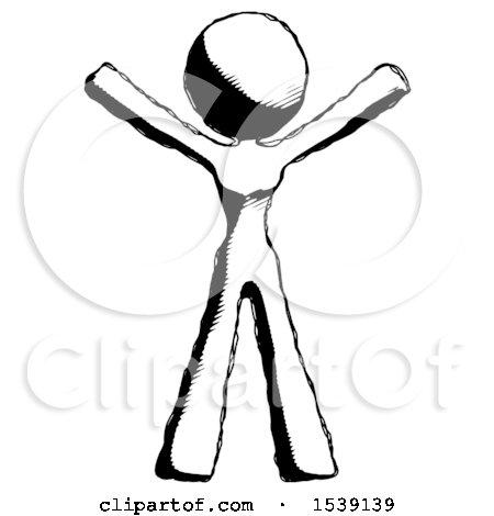 Ink Design Mascot Woman Surprise Pose, Arms and Legs out by Leo Blanchette
