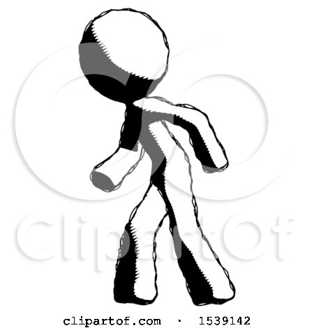 Ink Design Mascot Man Suspense Action Pose Facing Left by Leo Blanchette