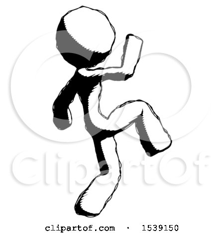 Ink Design Mascot Woman Kick Pose Start by Leo Blanchette
