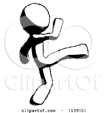 Ink Design Mascot Man Kick Pose by Leo Blanchette