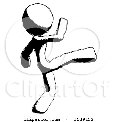 Ink Design Mascot Woman Kick Pose by Leo Blanchette