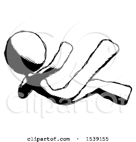Ink Design Mascot Woman Falling Backwards by Leo Blanchette