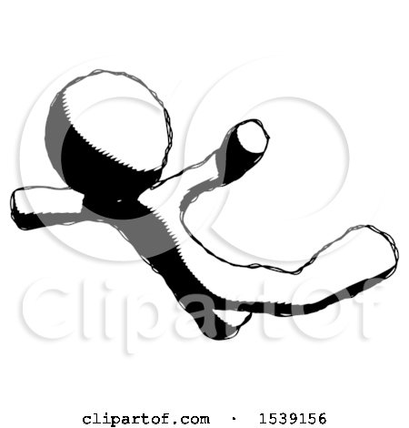 Ink Design Mascot Man Skydiving or Falling to Death by Leo Blanchette