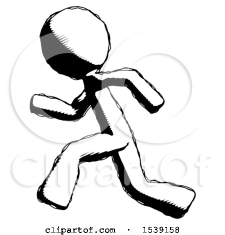 Ink Design Mascot Man Running Fast Left by Leo Blanchette