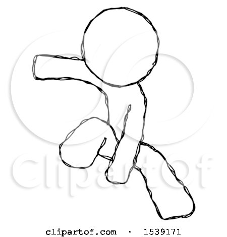Sketch Design Mascot Man Action Hero Jump Pose by Leo Blanchette