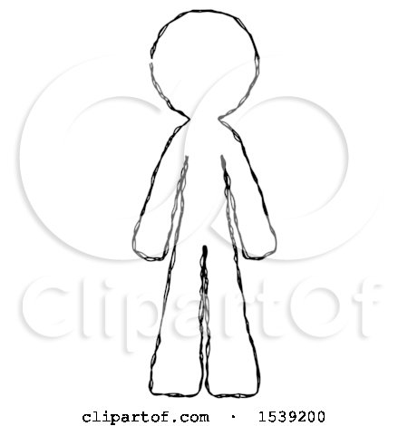 Doodle drawing man standing on white background Vector Image