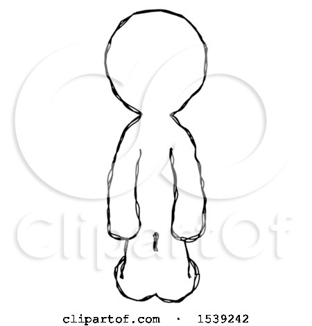 Sketch Design Mascot Man Kneeling Front Pose by Leo Blanchette