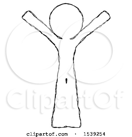 Sketch Design Mascot Man with Arms out Joyfully by Leo Blanchette