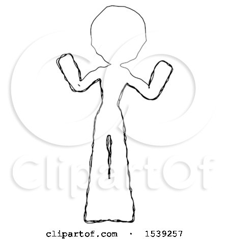 Sketch Design Mascot Woman Shrugging Confused by Leo Blanchette