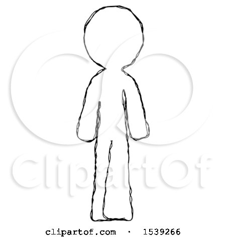 Sketch Design Mascot Man Walking Front View by Leo Blanchette