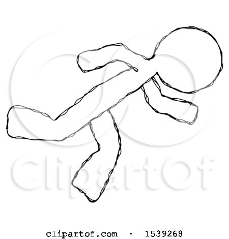 Sketch Design Mascot Man Running While Falling down by Leo Blanchette