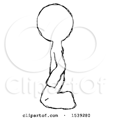 Sketch Design Mascot Man Kneeling Left by Leo Blanchette