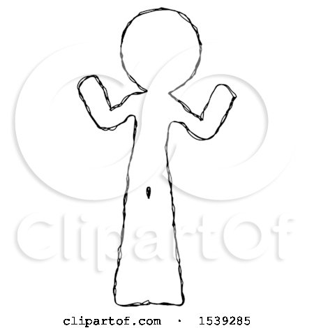 Sketch Design Mascot Man Shrugging Confused by Leo Blanchette