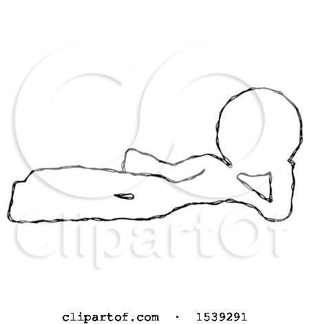 Sketch Design Mascot Woman Reclined on Side by Leo Blanchette