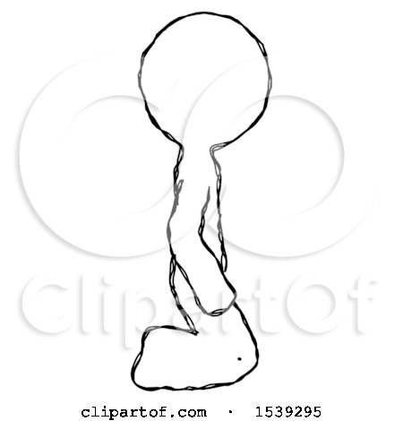 Sketch Design Mascot Man Kneeling Right by Leo Blanchette