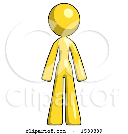 Yellow Design Mascot Woman Standing Facing Forward by Leo Blanchette