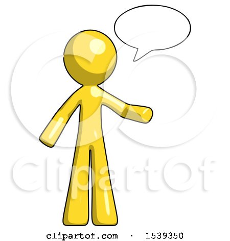 Yellow Design Mascot Man with Word Bubble Talking Chat Icon by Leo Blanchette