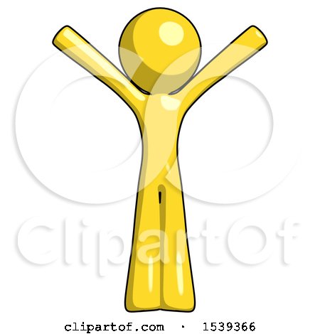 Yellow Design Mascot Man with Arms out Joyfully by Leo Blanchette