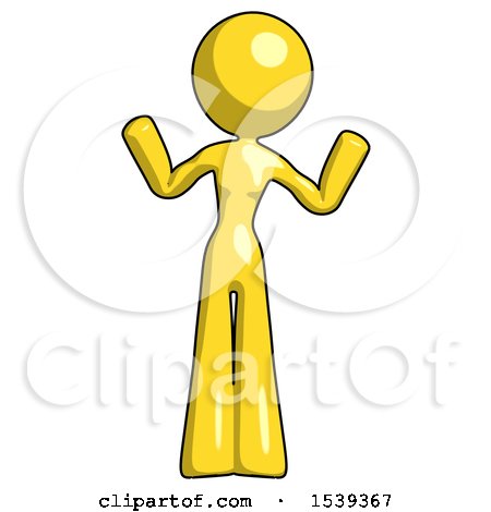 Yellow Design Mascot Woman Shrugging Confused by Leo Blanchette