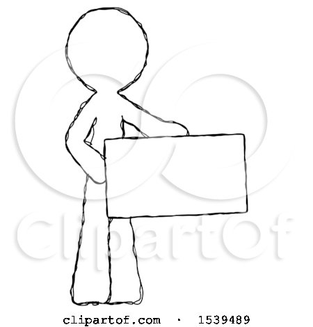 Sketch Design Mascot Man Presenting Large Envelope by Leo Blanchette