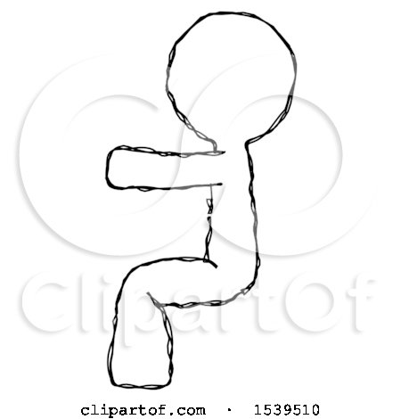 Sketch Design Mascot Man Sitting or Driving Position by Leo Blanchette