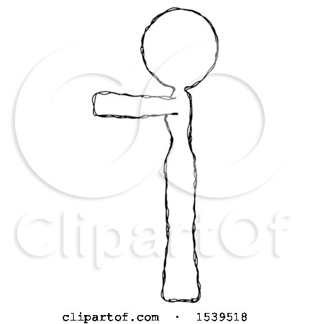 Sketch Design Mascot Woman Pointing Left by Leo Blanchette
