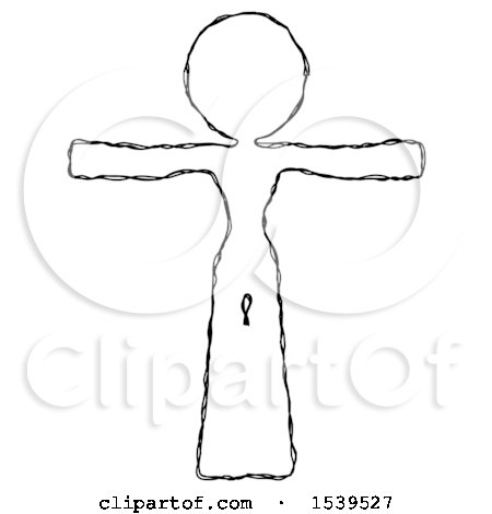 Sketch Design Mascot Woman T-Pose Arms up Standing by Leo Blanchette