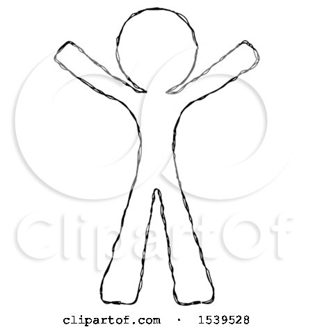 Sketch Design Mascot Man Surprise Pose, Arms and Legs out by Leo Blanchette
