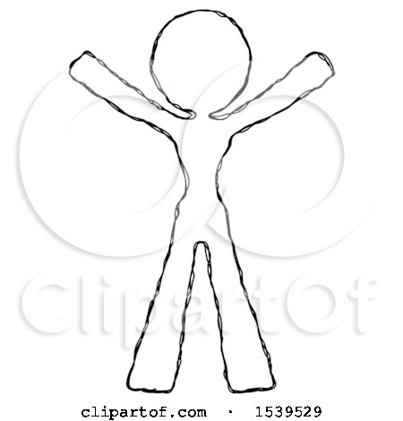 Sketch Design Mascot Woman Surprise Pose, Arms and Legs out by Leo Blanchette