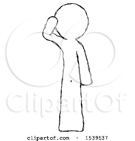 Sketch Design Mascot Man Soldier Salute Pose by Leo Blanchette