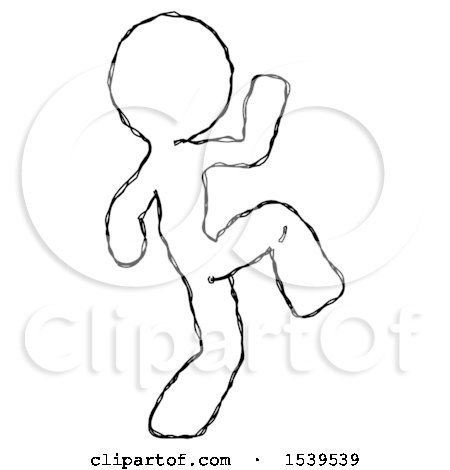 Sketch Design Mascot Man Kick Pose Start by Leo Blanchette