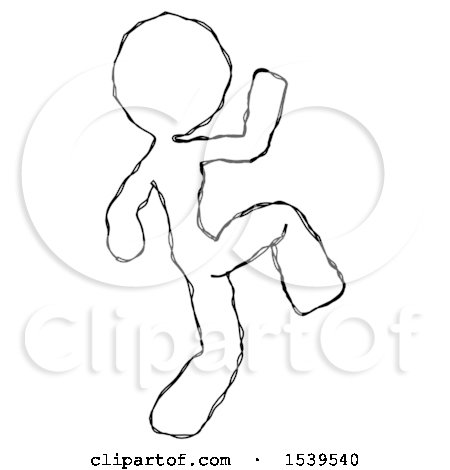 Sketch Design Mascot Woman Kick Pose Start by Leo Blanchette
